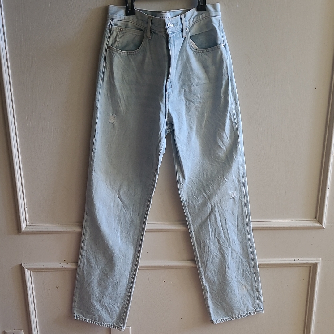 Slvrlake Light Wash Distressed Straight Jeans Sz 30